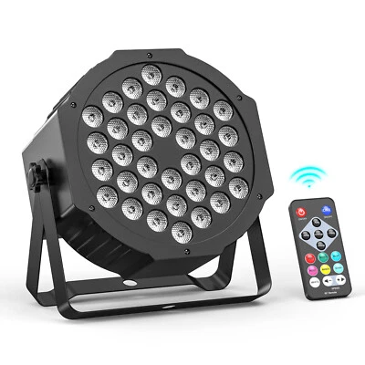 RGB LED Par Light With Sound Control DMX512 Master Slave Portable Party Event - Image 1 of 4