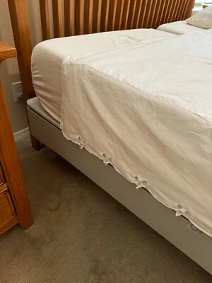 Battenburg 蕾丝双人床裙 (2),灰尘荷叶边,全棉 (S4 — 第 1/4 张图片