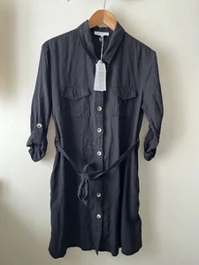 Principles Petite Dress Size 12 New Black Lyocell Shirt Belted Casual Formal - Picture 1 of 8