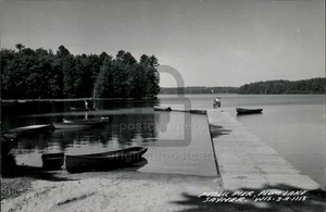 RPPC Sayner,WI Public Pier Plum Lake c1950s Real Photo Vilas County Wisconsin - Picture 1 of 5