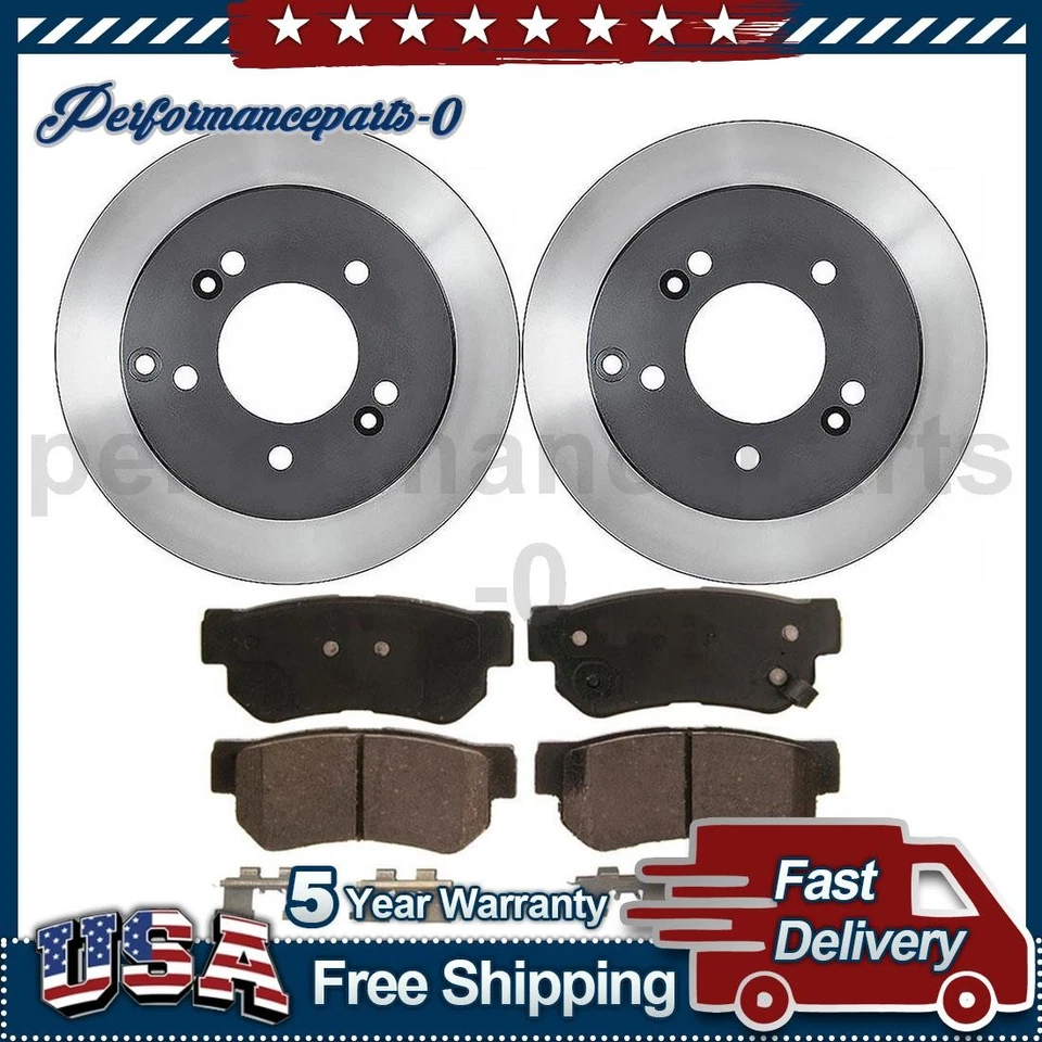 Rear Disc Brake Pad Set Disc Brake Rotor for Hyundai Sonata 2006-2008 - Image 1 of 4