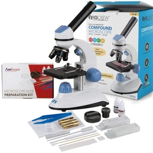 Microscopio portátil AMSCOPE-KIDS 40X-1000X doble iluminación LED con kit - Imagen 1 de 5