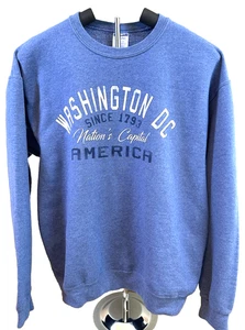 Washington DC Sudadera Cuello Redondo Jerzees NuBlend Azul EE. UU. Recuerdo Adulto M - Imagen 1 de 5
