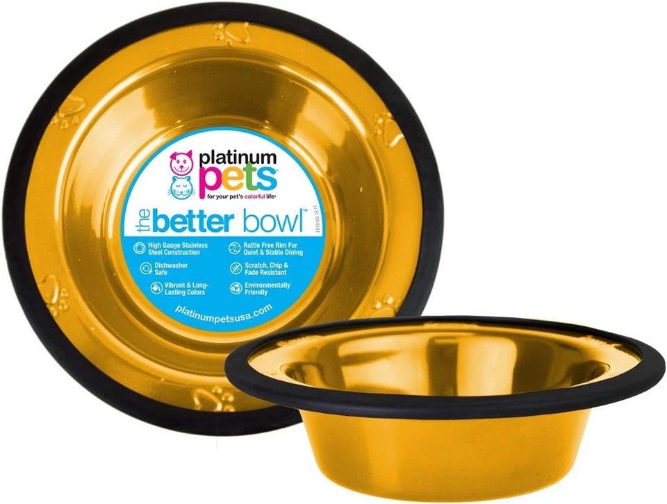 Platinum Pets Switchin Acero Inoxidable Gato/Perro Cuenco, X-Pequeño, Oro 24 quilates  Foto 1 de 1