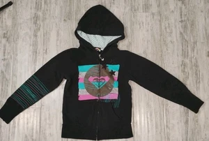 Roxy Junior Black hoodie With Logo Patches Glitter large - Picture 1 of 11