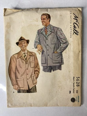 Chaqueta deportiva vintage McCall 5628 1944 40s traje chaqueta patrón mediano 38-40 Foto 1 de 4