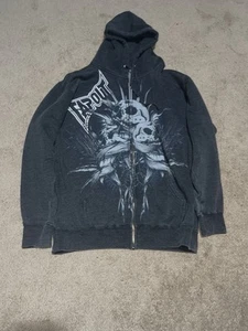 Rare VTG Y2K Grey Full Zip Tapout Hoodie Size XL - Picture 1 of 10