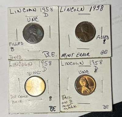 Lote de centavos de error 1958 y 1958-D Foto 1 de 3