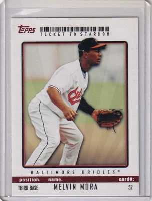 2009 Topps Ticket to Stardom MELVIN MORA Red Parallel 1/1 #52 Orioles - Image 1 of 2