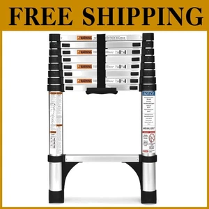 8.5 FT Telescoping Ladder with Triangle Stabilizers - Picture 1 of 9