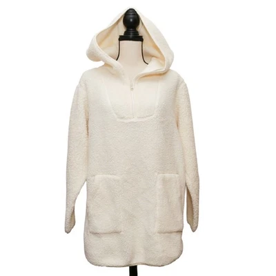 Zella Mujer Talla Med Todo el Día Marfil Nube Sherpa Sudadera con Capucha Túnica Pullover 3/4 Cremallera Foto 1 de 4