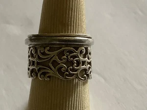 Sterling Silver Filigree Design Spinning Band Ring Size 6.75 - Picture 1 of 5