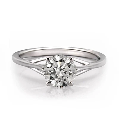 Engagement Ring 1.00 Ct IGI Round Cut Diamond PT950 Platinum Lab Grown - Image 1 of 4