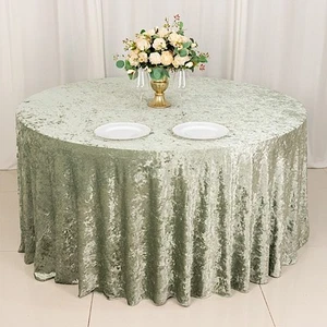 SAGE GREEN 120" Round Premium Velvet Tablecloth Party Event Wedding Reception - Picture 1 of 8