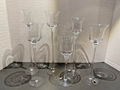 6件装批量干水晶蜡烛烛台烛台-婚礼 — 第 1/4 张图片