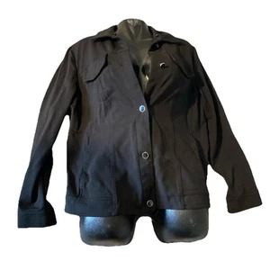 Chico’s Black Button-Down Jacket Blazer Size 3 - Picture 1 of 4