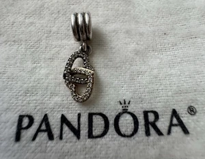 Pandora Interlocked Hearts Dangle Charm Sterling Silver & 14K Gold 792068CZ - Picture 1 of 7