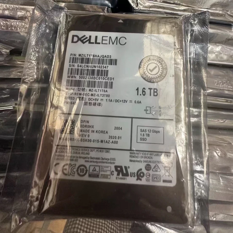 DELL EMC PM1645 1.6TB SSD SAS 12GB/S MZ-1LT1T6A MZ1LT6HAJQAD3 DP/N 0DR0HX - Image 1 of 1