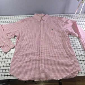 VINEYARD VINES Hombres XLSlim Fit Tucker CAMISA ROSA Blanco Cuadros Manga Larga - Imagen 1 de 5
