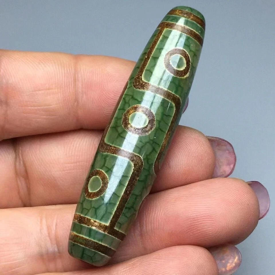 Collar Colgante Cuentas Dzi Verde Tibetano Tres Seis Nueve Ojos Ágata Cornalina Piedra Foto 1 de 4