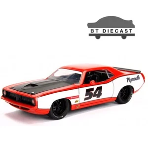 JADA BIGTIME MUSCLE 1973 PLYMOUTH BARRACUDA #54 1/24 ORANGE / WHITE 99086 - Picture 1 of 2