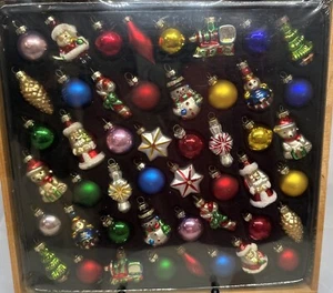 NEW Vintage 2005 48 Pc. Mini Blown Glass Christmas Ornament Set JC Penney - Picture 1 of 8