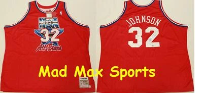 MAGIC JOHNSON LA Lakers AUTOGRAPH 1991 West NBA All Star MITCHELL & NESS Jersey - Image 1 of 3