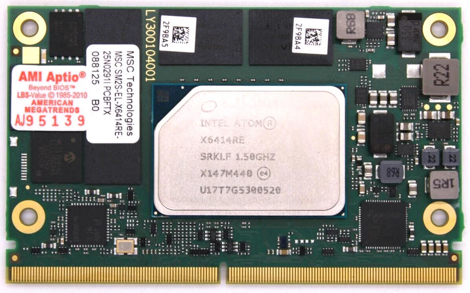 AVNET MSC SM2S-EL Intel Atom x6414RE Processor, quad-core, 1.5GHz 4GB/32GB SOM - Image 1 of 3