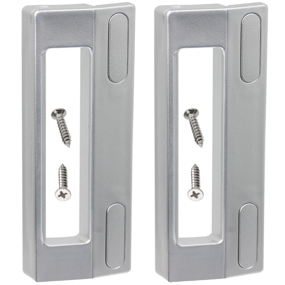 Manijas de puerta gris plateadas ajustables se adaptan a congelador Smeg x 2 Foto 1 de 4
