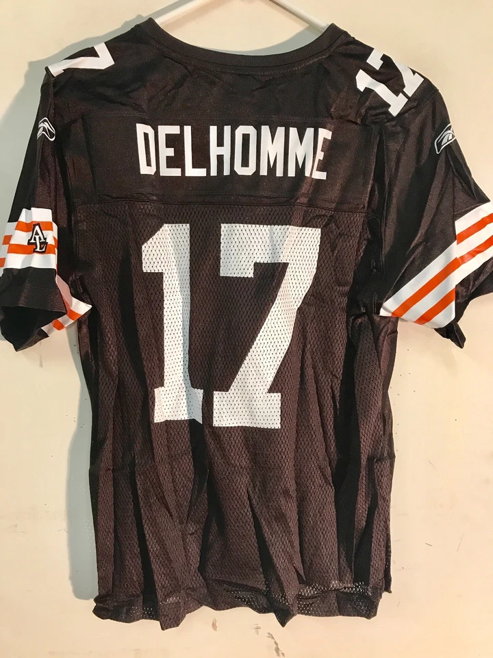 Camiseta Reebok Feminina NFL Cleveland Browns Jake Delhomme Marrom tamanho M - Imagem 1 de 2