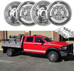 19.5'' Stainless 2008-2024 Dodge RAM 4500/5500 10 Lug Dually Wheel Simulators - Picture 1 of 10