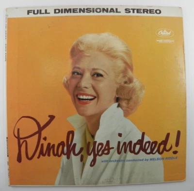 Dinah Shore – Dinah, Yes Indeed! ~ 1959 Capitol ST 1247 Stereo VG+ - Image 1 of 4