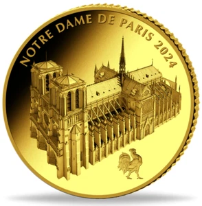 Congo 100 Francs 2024 Notre Dame France 0,5 g Or 9999 Proof - Photo 1/7