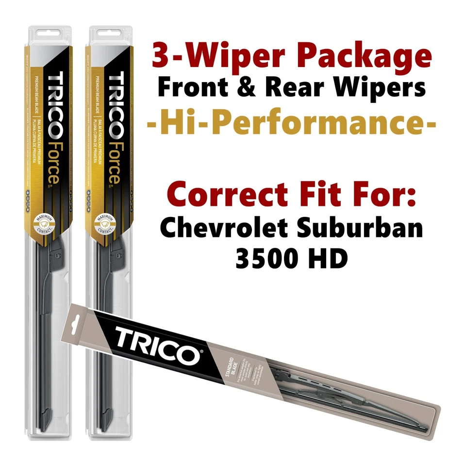 Wipers 3-pk Hi-Performance fits 2016+ Chevrolet Suburban 3500 HD- 25220x2/30130 — 第 1/4 张图片