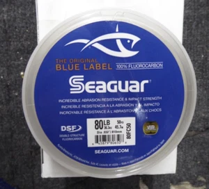 SEAGUAR 80FC50 FLUOROCARBON LEADER LINE 80lbs 50yds Original Blue Label NEW - Picture 1 of 2