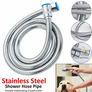 118" Shower Head Hose Handheld Extra Long Stainless Steel Bathroom Flexible Tube - Picture 1 of 12
