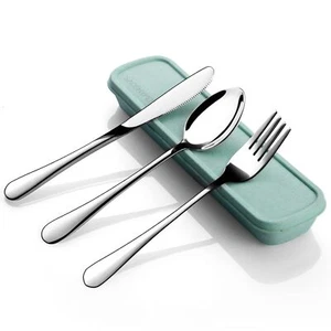 Portable Utensils Set with Case 4pcs Stainless Steel Reusable Silverware for ... - Picture 1 of 6