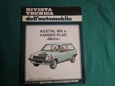*L68*-RIVISTA TECNICA DELL'AUTOMOBILE-AUSTIN - MG- VANDEN PLAS -AUTO EPOCA-1987 - Immagine 1 di 4