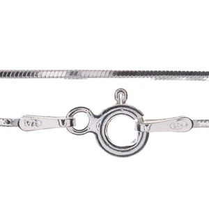 Pulsera de plata de ley 925 cadena de serpiente cuadrada para dama - 1 mm - 7,5 pulgadas - Imagen 1 de 19