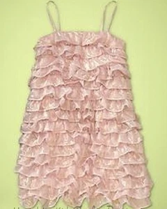 NWT 2 yrs Baby Gap “GARDEN PARTY” IRIDESCENT Chiffon RUFFLE PEACH DRESS Key West - Picture 1 of 1