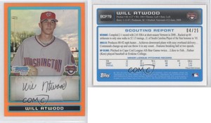 2009 Bowman Chrome Prospects Orange Refractor /25 Will Atwood #BCP79