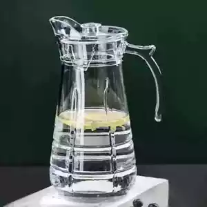 Delisoga Strukturglas Wasserkrug mit Deckel | Premium Servierkrug, 1,8 LITER - Bild 1 von 1