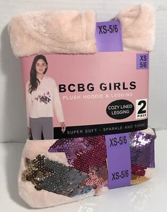 BCBG Girls 2 Piece Set Plush Hoodie & Legging Super Soft Size XS 5/6 New In Pkg - Picture 1 of 7