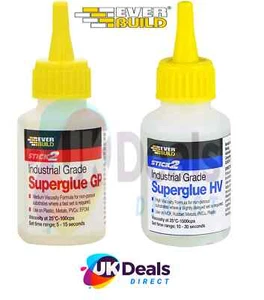 EVERBUILD 20G / 50G INDUSTRIAL GRADE HIGH &MEDIUM VISCOSITY SUPER GLUE ADHESIVE - Picture 1 of 64