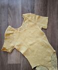 WOLFORD Yellow textured elastic short sleeve bodysuit Small