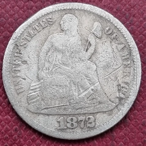 1872 Seated Liberty Dime 10c Circulated Details #60347 Cover