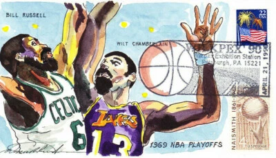 Wild Horse Hand Painted Basketball NBA Russell Chamberlain WILKPEX '90 #1189 - Image 1 of 2