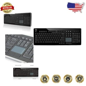 SlimTouch Desktop Keyboard w/ Touchpad & Multimedia Keys - Elegant Black Design - Picture 1 of 7
