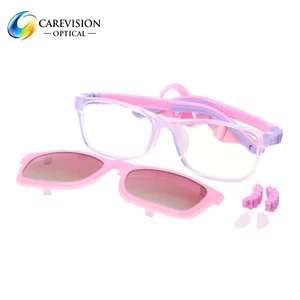 Gafas de sol polarizadas flexibles para exteriores con clip con bloqueo de luz azul para niñas - Imagen 1 de 20