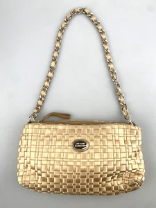 Vintage The Sak Purse Woven Satin Gold Chain Strap Shoulder Bag - Picture 1 of 8